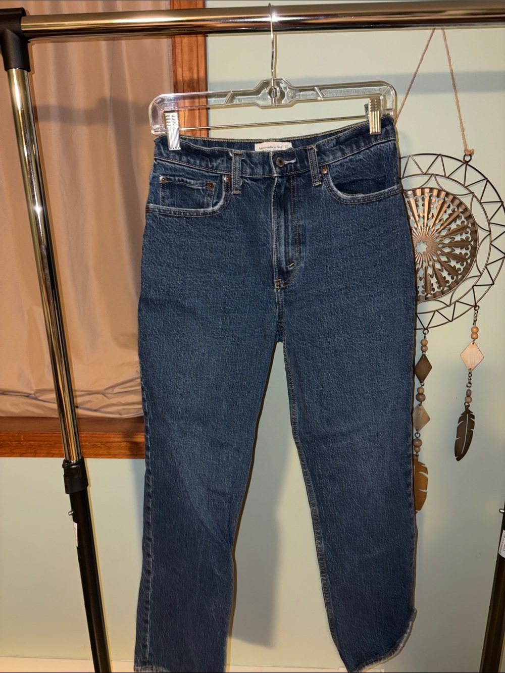Abercrombie & Fitch Straight-Leg Jeans in Dark Blue